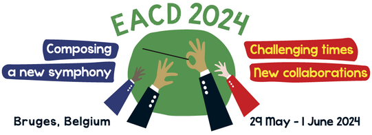Banner "EACD 2024 Composing a new symphony Challenging times new collaborations Bruges, Belgium 29 May - 1 June 2024"