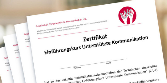 Stapel Zertifikate Unterstützte Kommunikation Ein Stapel Zertifikate Unterstützte Kommunikation