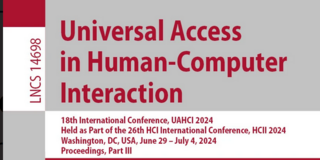 Screenshot Buchcover. "Universal Access in Human-Computer Interaction. 18th International Conference, UAHCI 2024, Held as Part of the 26th HCI International Conference, HCII 2024, Washington, DC, USA, June 29 – July 4, 2024, Proceedings, Part III"