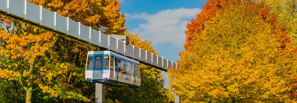 H-Bahn with trees in the background